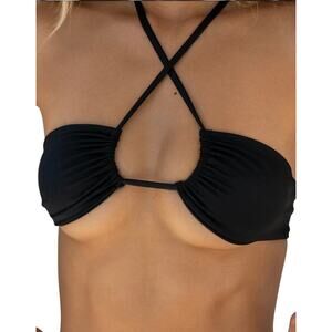 MOTEL Women’s Strappy Cross Front Halter Top Size XXS